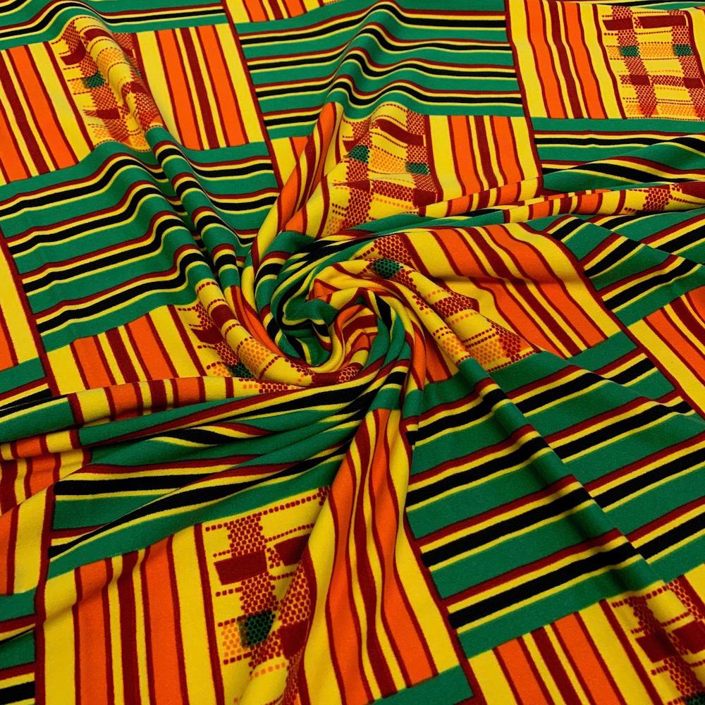 Fabric Wholesale Direct Kente African Print Dty Brushed (20-1) Fabric